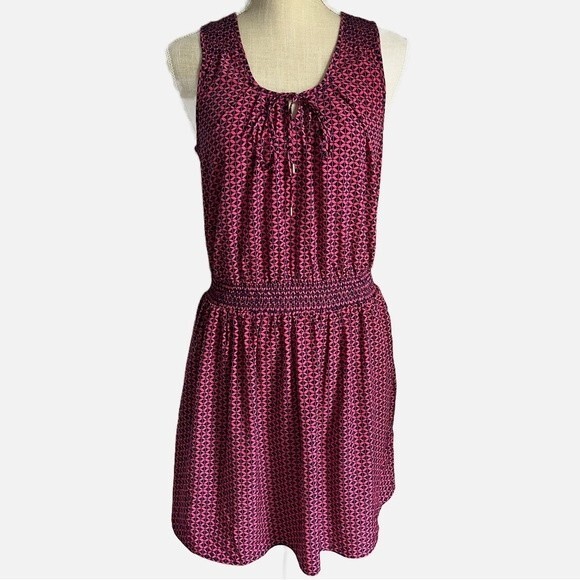 Gap Pink and Navy Blue Print Sleeveless Mini Dress Women’s Size Small - Picture 1 of 10